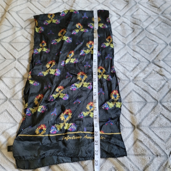 Infectious Awareables Antibody 100% Silk Scarf Black Doctor Research Gift - Picture 6 of 7